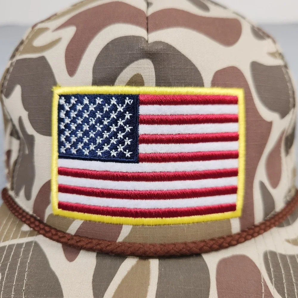 Burlebo Hat Adjustable Snapback Duck Camo American Flag Cap Country Ripstop
